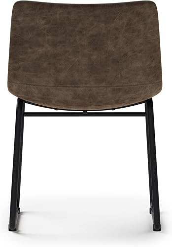 Miniatura 8 de SIMPLIHOME Warner - Silla de comedor moderna de mediados de siglo (juego de 2) en piel sintética vegana marrón envejecida, para el comedor Marrón
