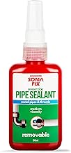 Pipe Thread Sealant - Anaerobic Sealant for Metal Pipes, Gaskets, Fittings & Threaded Joints - Medium Viscosity, High Pressure Resistant, Oil-Proof & Removable (50ml)