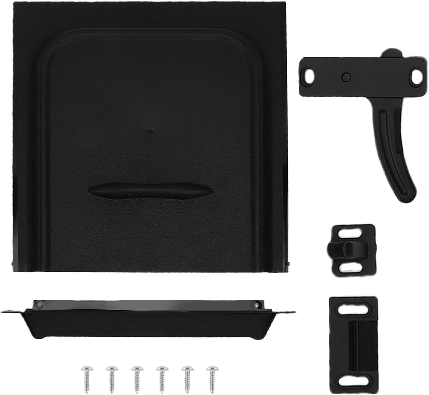 Hilitand 12 Inch Screen Door Slider Panel Black ABS Plastic Slide with Stop for RV Trailer Motorhome Lock Protection Wind Guard