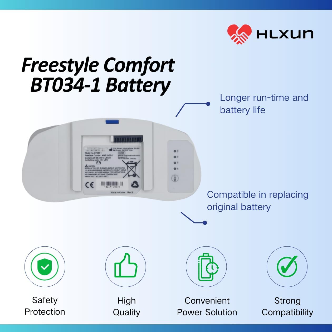 Freestyle Comfort 8-Cell BT034-1 Lithium Battery bt034 4inr19/66-2 14.4V 96.5W-hr Battery
