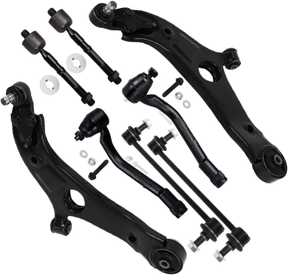 SCITOO 8pcs Front Suspension Kit Lower Control Arm with Ball Joint fit 2012-2014 for Hyundai Sonata for Hyundai Azera 2011-2015 for Kia Optima Cadenza with Tie Rod End Sway Bar