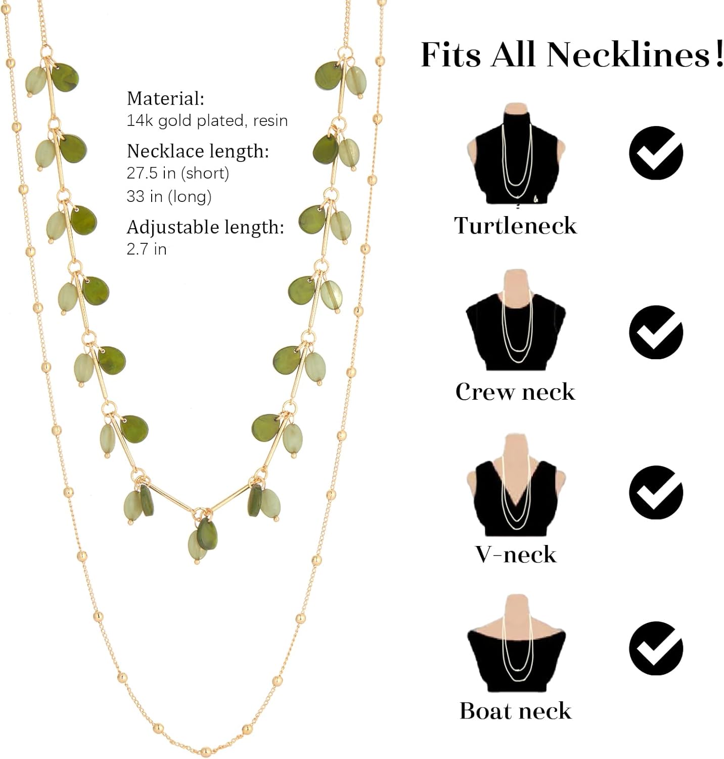 BULINLIN Layered Long Necklaces for Women Long Beaded Chain Necklace CostumeJewelry Mothers Day Gifts for Mom - Image 6