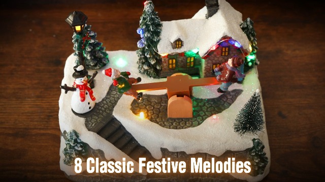 Marco Paul Animated See-Saw Christmas Village Scene - Large 15cm