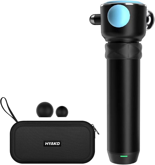 HYAKO R1 Pro Therapy Massager- Professional Handheld Deep Tissue Vibration Massager for Muscle Knots, Fascial limitation & Treats Sensitive Areas | Pressure Point Massage Tool (Upgraded)-Blue