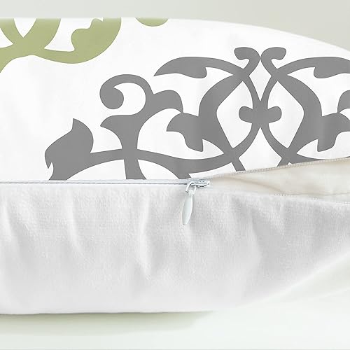 Miniatura 7 de CaliTime Juego de 2 fundas de almohada decorativas de forro polar en dos tonos con brújula floral geométrica para sofá, cama, decoración de casa