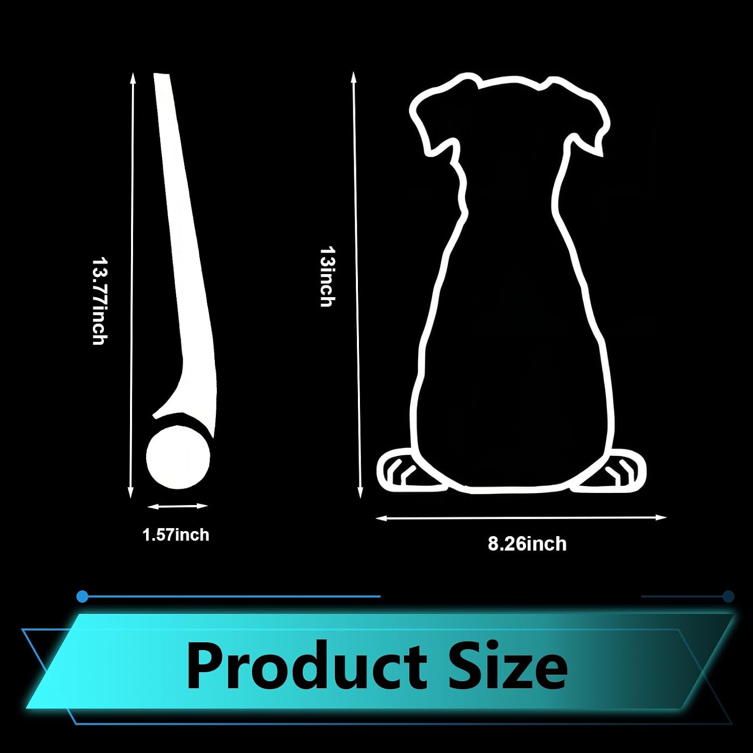 Car Window Sticker, Cute Dog Wagging Tail Vehicle Rear Wiper Windshield Decal, Self-Adhesive Waterproof Funny Dog Moving Tail Sticker, Universal for Most Cars (Style 1) image 2