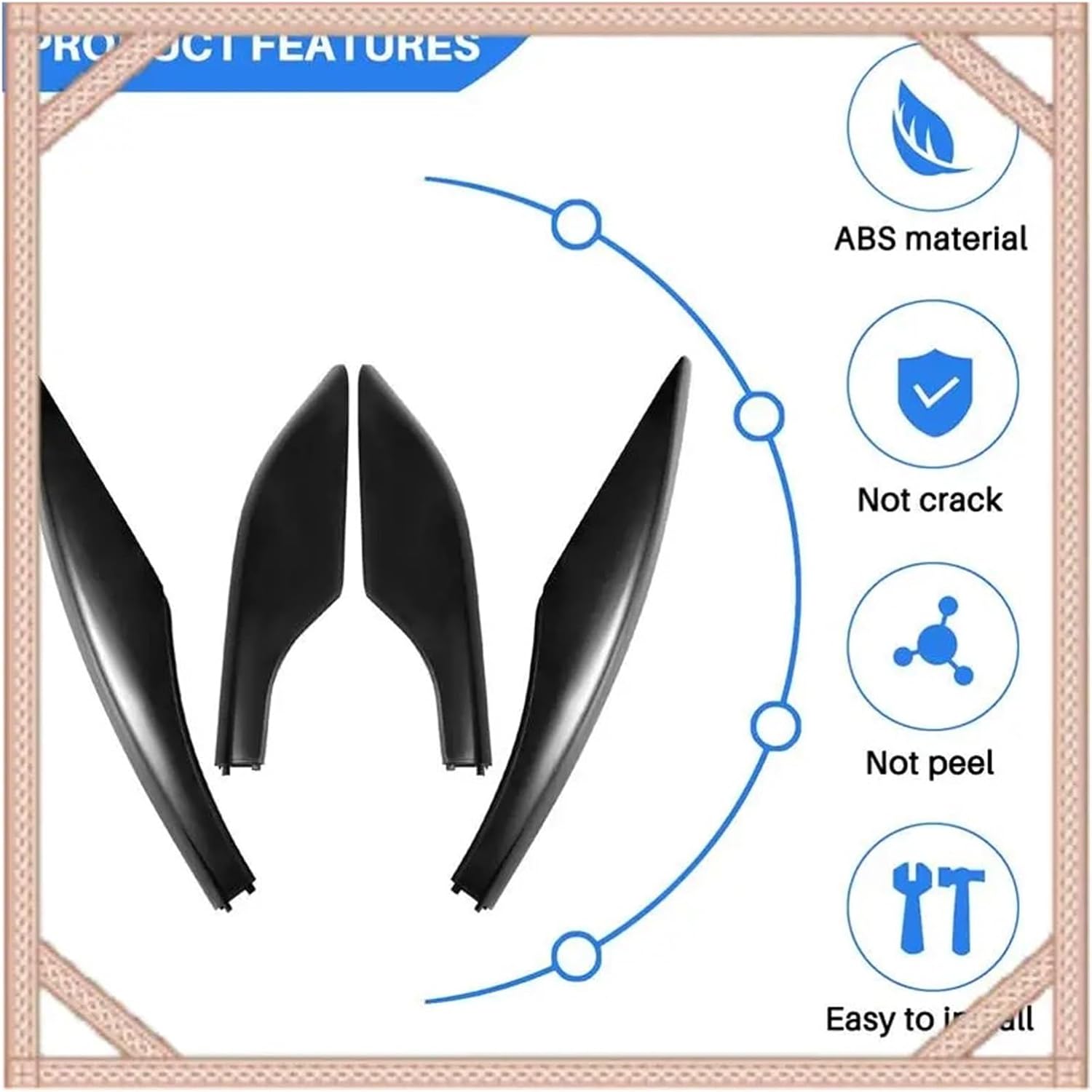 4PCS Black ABS Car Roof Luggage Rack Rail End Cover Shell Fortuner 2004-2014