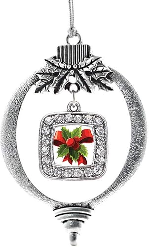 Miniatura 165 de Inspired Silver - My Vintage Initials - Adorno con dije de letra J - Adornos navideños cuadrados de plata con joyas de circonita cúbica