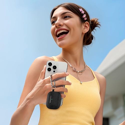 Miniatura 3 de Hamile Funda para AirPods Pro de 2 generación con kit de limpieza y llavero, funda protectora de silicona suave grabada con flores para Apple