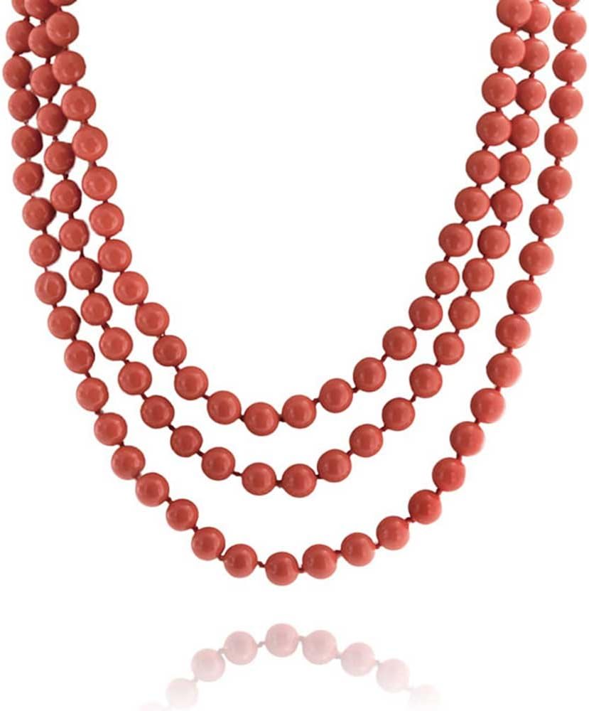Classic Western Style Hand Knotted Simulated Pearls Round Ball Bead Endless Long Strand Double Triple Wrap Layer Necklace
