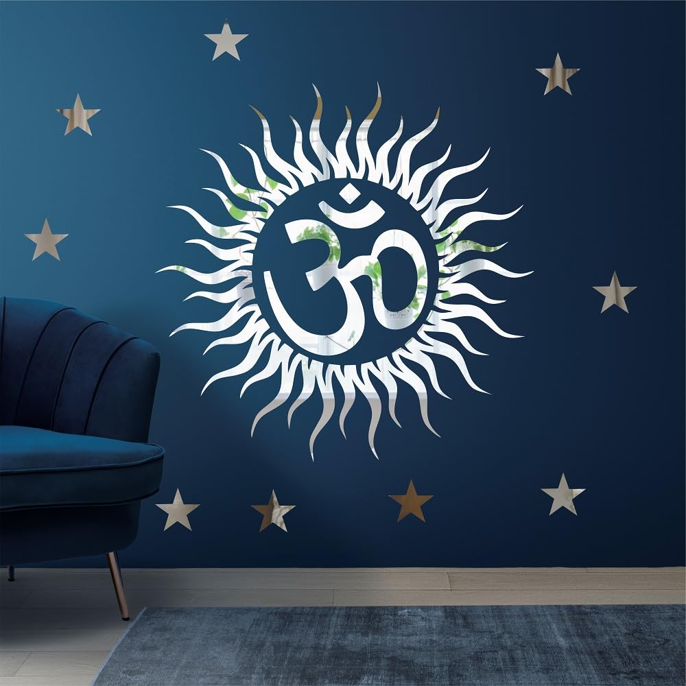 Ashamohar Surya Om Star Adhesive Room Dcor Wall Decal, Perfect for Pooja Room Self Adhesive Sticker Sliver (Pack of 1) (B0CCYX2YFV) Amazon Price History, Amazon Price Tracker