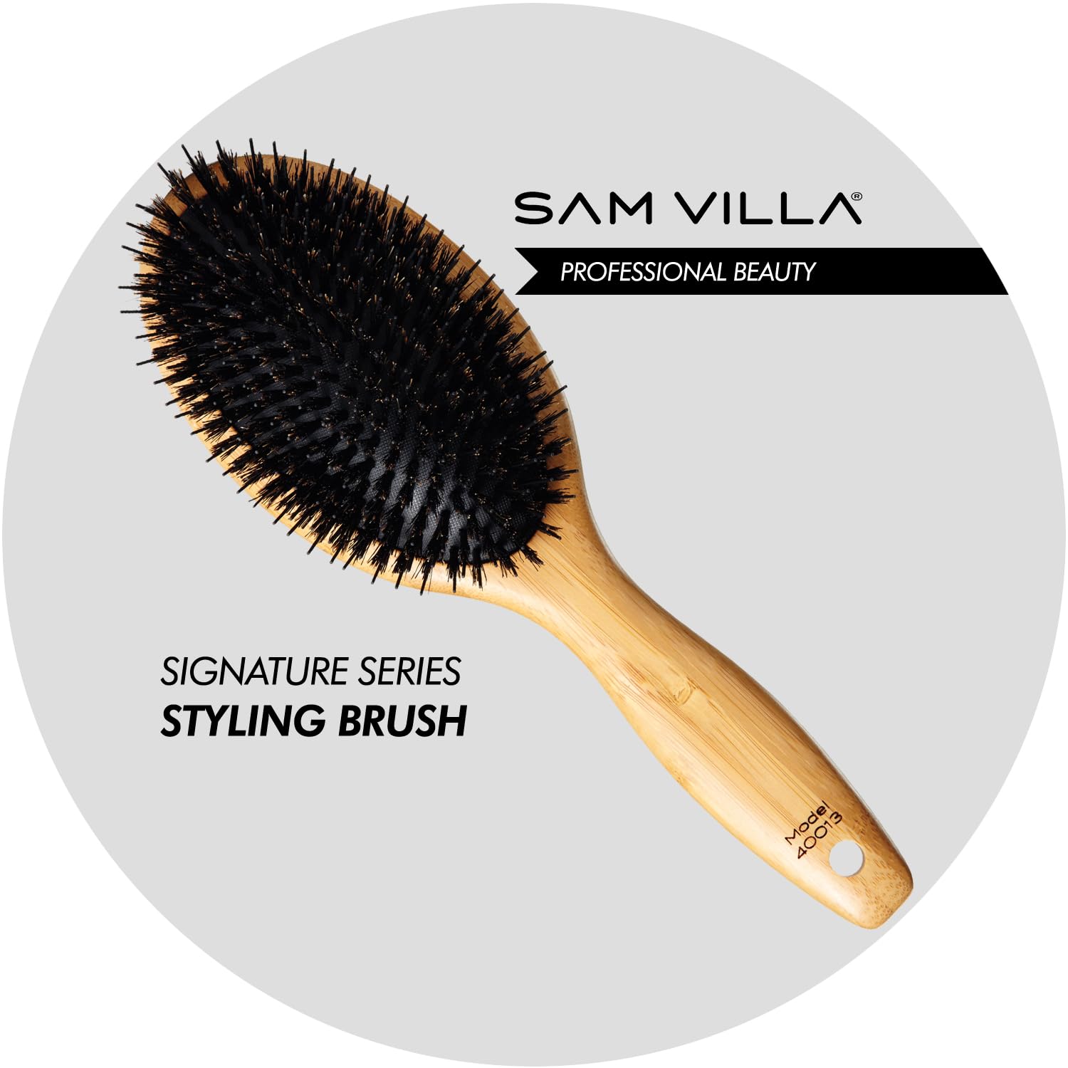 Sam Villa Signature Series Boar Bristle Hair Brush For Hair Styling - Image 2
