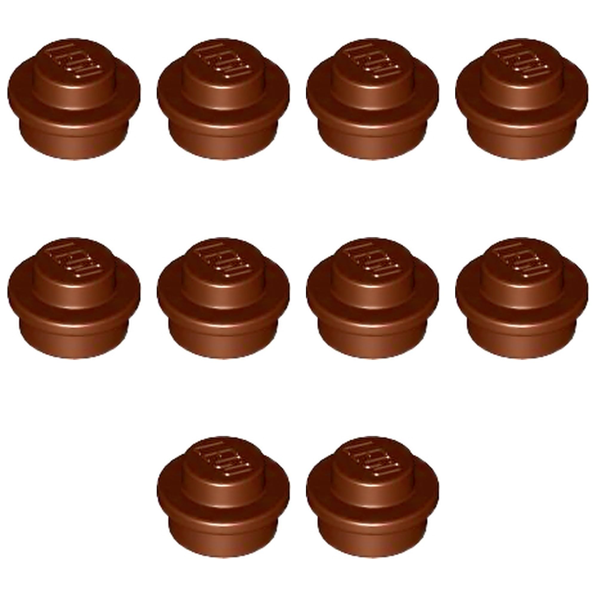 LEGO Plate, Round 1 x 1, Part 4073 (Reddish Brown, 50, Bricks) — image 1