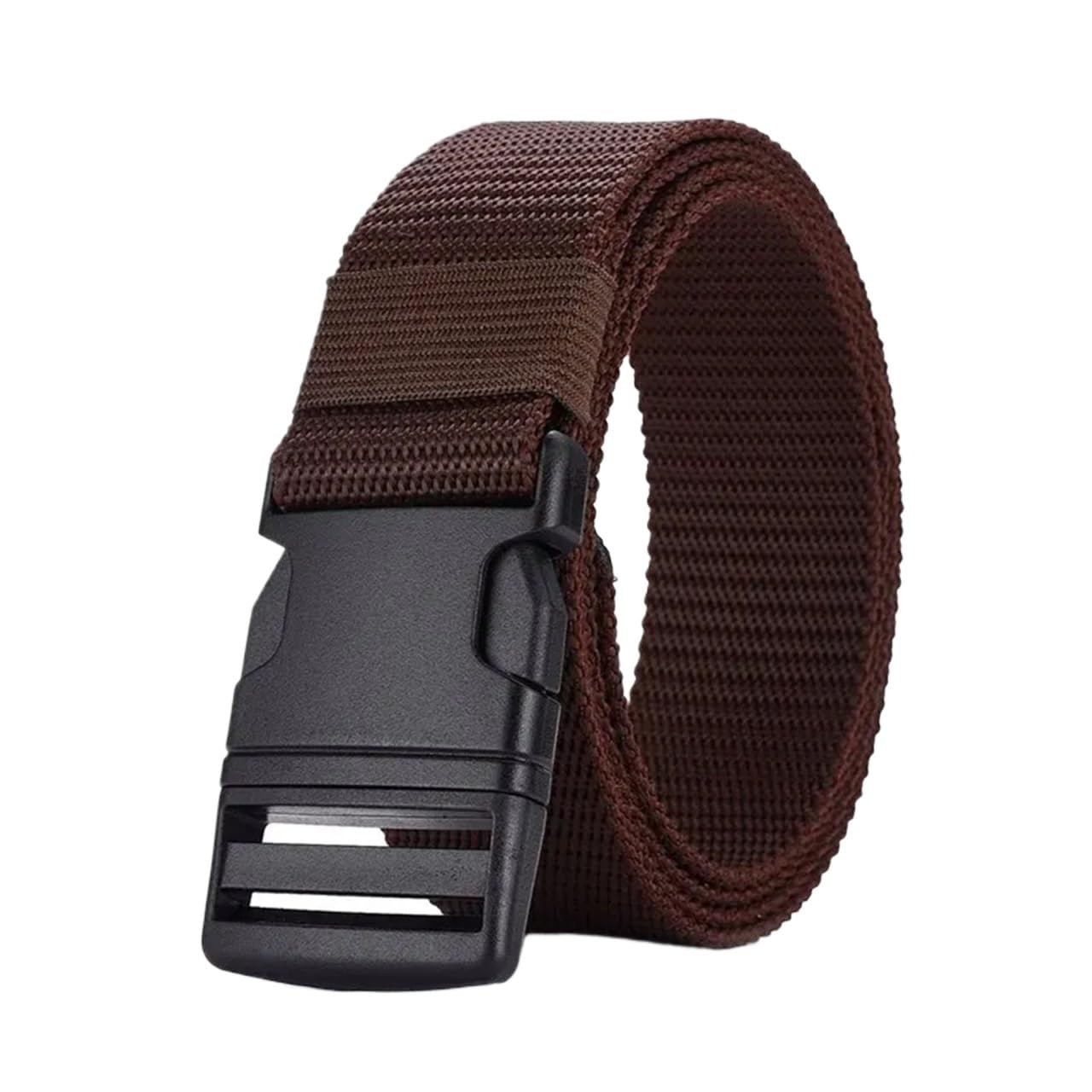 CinturóN Hombre 2 uds cinturón for Hombre sin Hebilla de plástico y Metal cinturón de Lona for cinturón de Nailon cinturón Tejido for Exteriores Cinturones neutros para Jeans(Coffee)