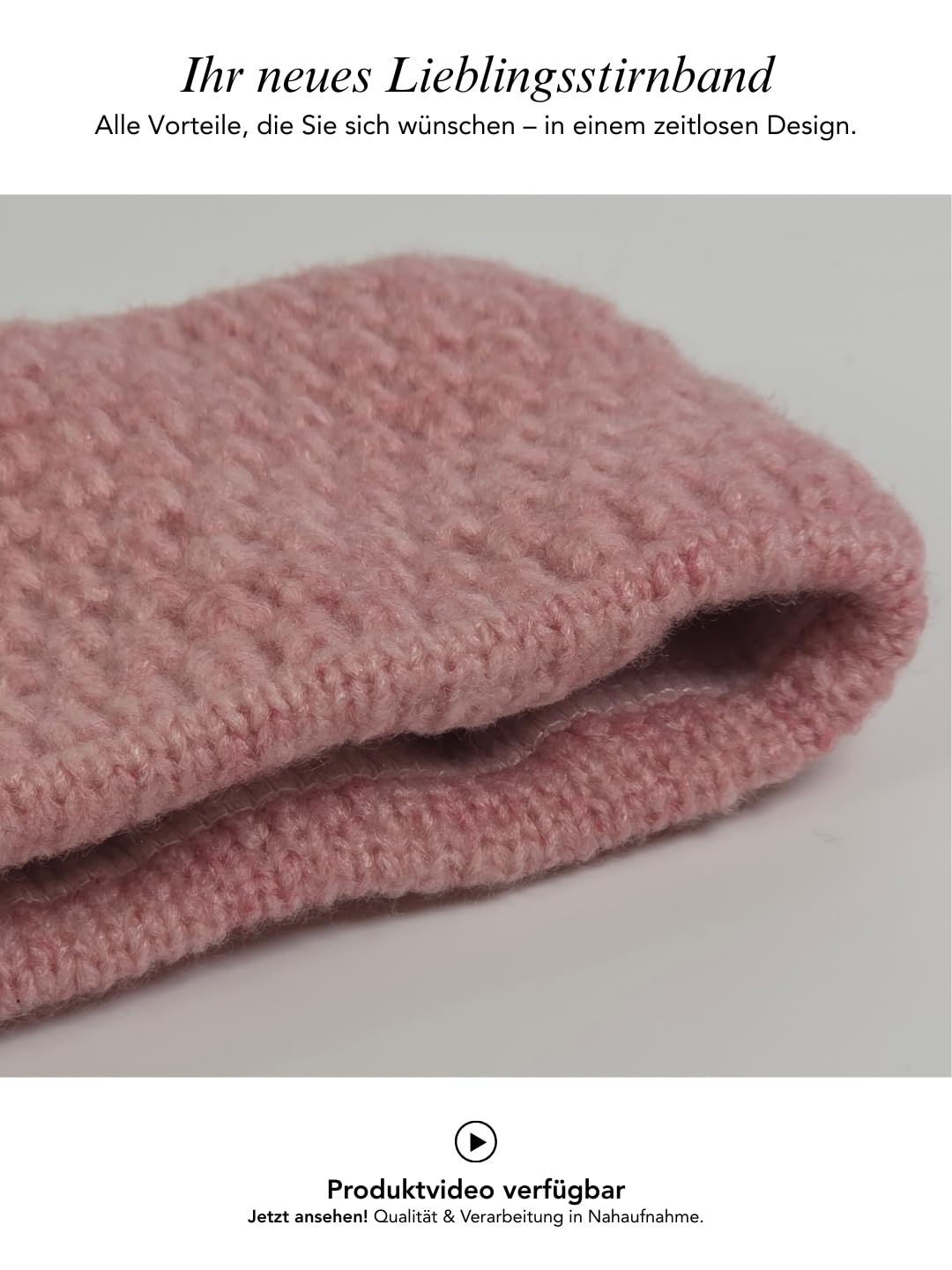 Baesics Stirnband Damen Rosa - Winter Ohrenwärmer warm Waffelmuster | Mit weichem Fleece-Innenfutter, dehnbar, 48-58 cm, Unisex für Damen und Herren. Feines Waffelmuster für Sport und Alltag