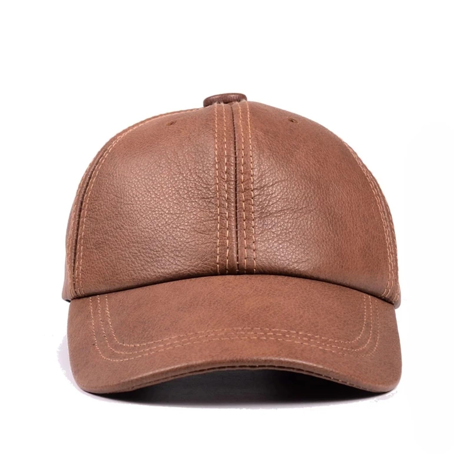 Nueva Gorra de béisbol de Cuero Genuino Informal for Hombre, Sombreros de papá Cuero de Vaca Real Negro/marrón, Sombrero Fresco de ala Grande for Hombre