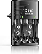 EBL Universal Direct Battery Charger, for AA/AAA and 9V Rechargeable Batteries, 6802 Charger for AA AAA NI-MH and 9V Rechargeable Batteries with LED Indicator, AC Adapter 100-240V