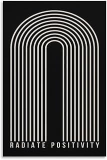 Minimalistic Radiate Positivity (white Text) Posters And Art Prints Canvas Printing Art Poster for Living Room Bedroom, Office Decor Aesthetic 16x24inch(40x60cm)