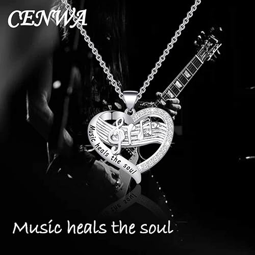 Miniatura 7 de CENWA Collar para amantes de la música, joyería temática de músico, collar de música cura el alma, regalo de música para artistas y músicos,