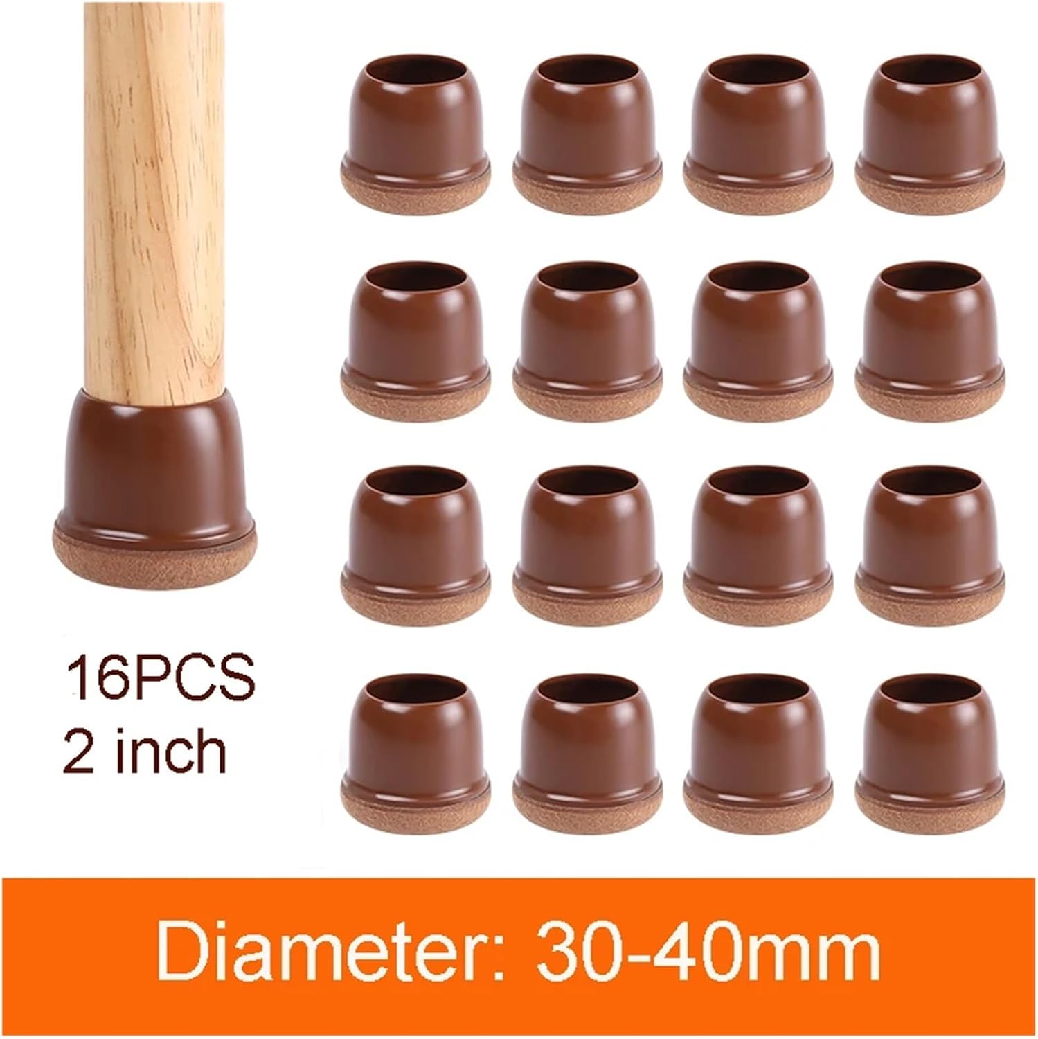 16PCS Transparent Table Chair Leg Protectors Caps Round Square for Furniture Foot Legs Cover Floor Protector with Felt Bottom(Army Green)