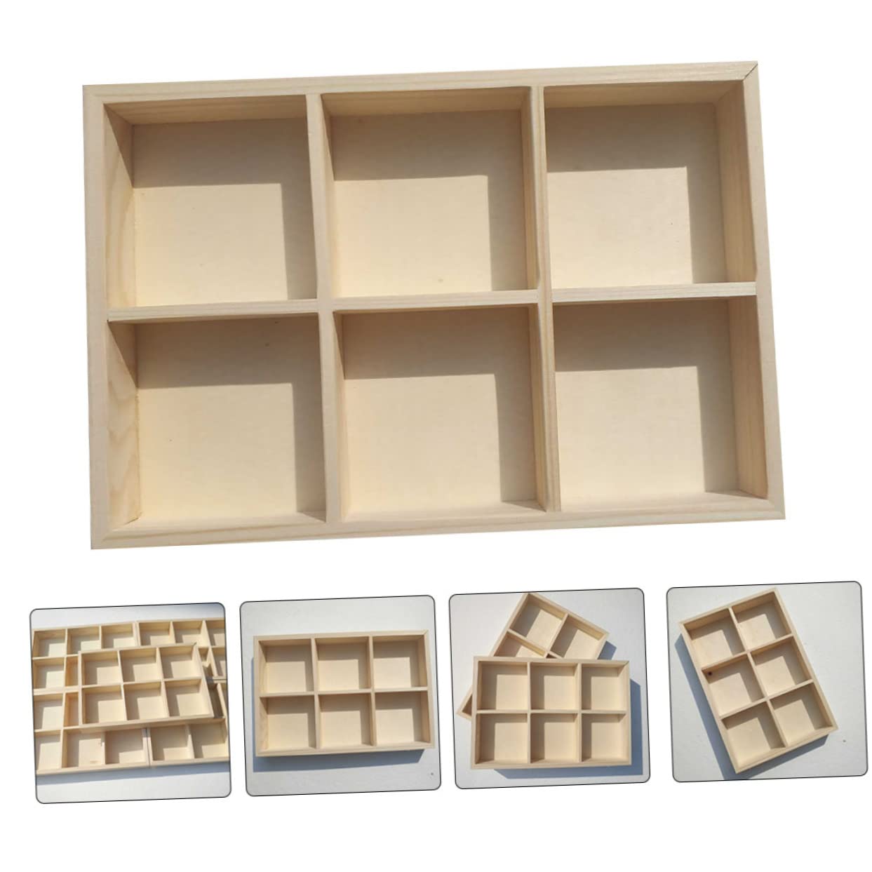 SHINEOFI 7 Stck Holz Aufbewahrungsbox mit Fächern Pigmentbox Langlebigem Material Auslaufsicheres Design für Malutensilien und Künstlerbedarf Geeignet für Schule und Zuhause