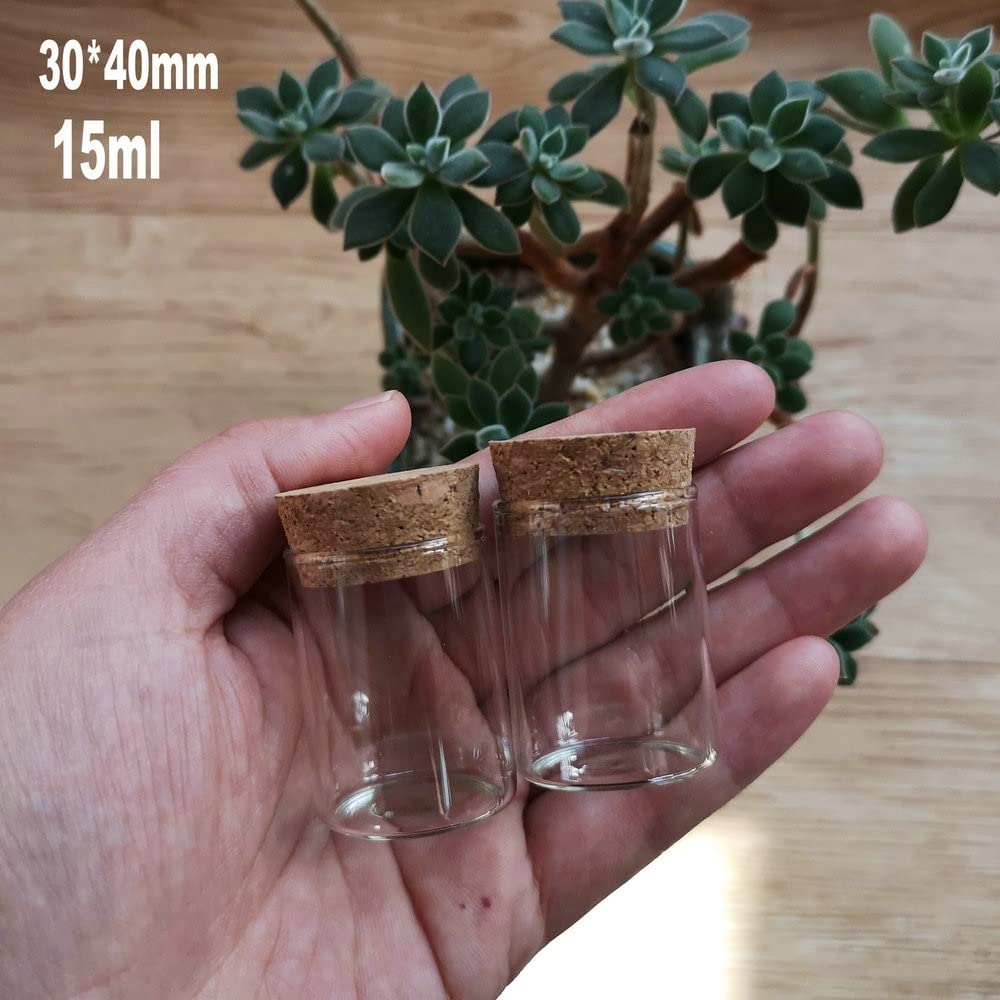 25 mini botellas de vidrio de 15 ml con corcho for deseos: frascos transparentes for almacenar tubos de ensayo, manualidades y regalos de boda.