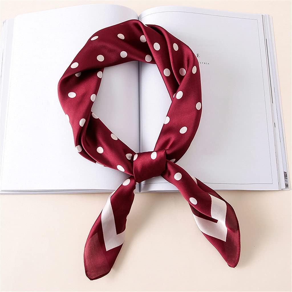 Bufanda de Mujer Bufanda Cuadrada Estampado de Corbata de Pelo Pañuelo de Seda Satinada Pañuelo de Cabeza para Mujer Pañuelo de Seda de Tira Larga pequeña (A 70 * 70 CM)