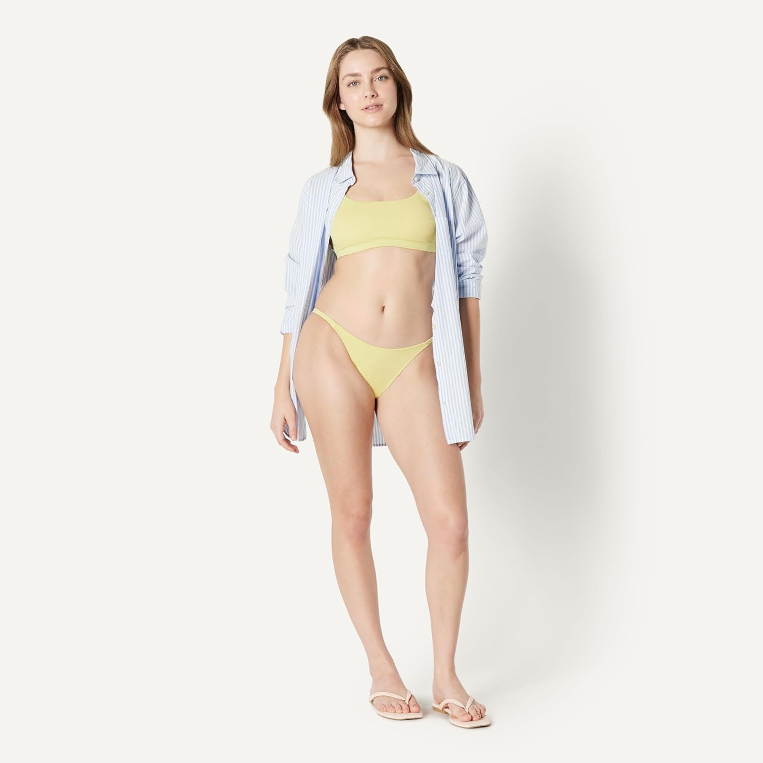 Amazon Essentials Women's No-Tie String Swim Bikini Bottom