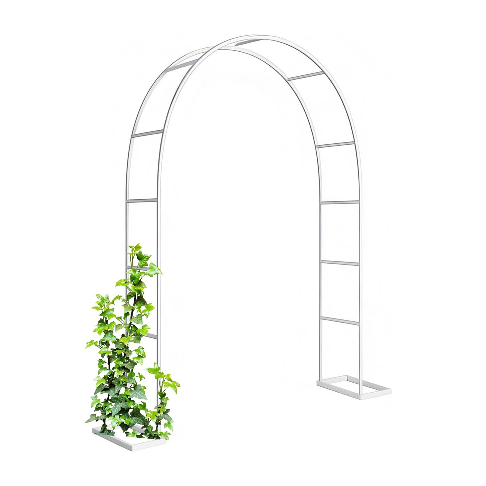 Arche de jardin blanche robuste en métal traité H220 x l280 cm