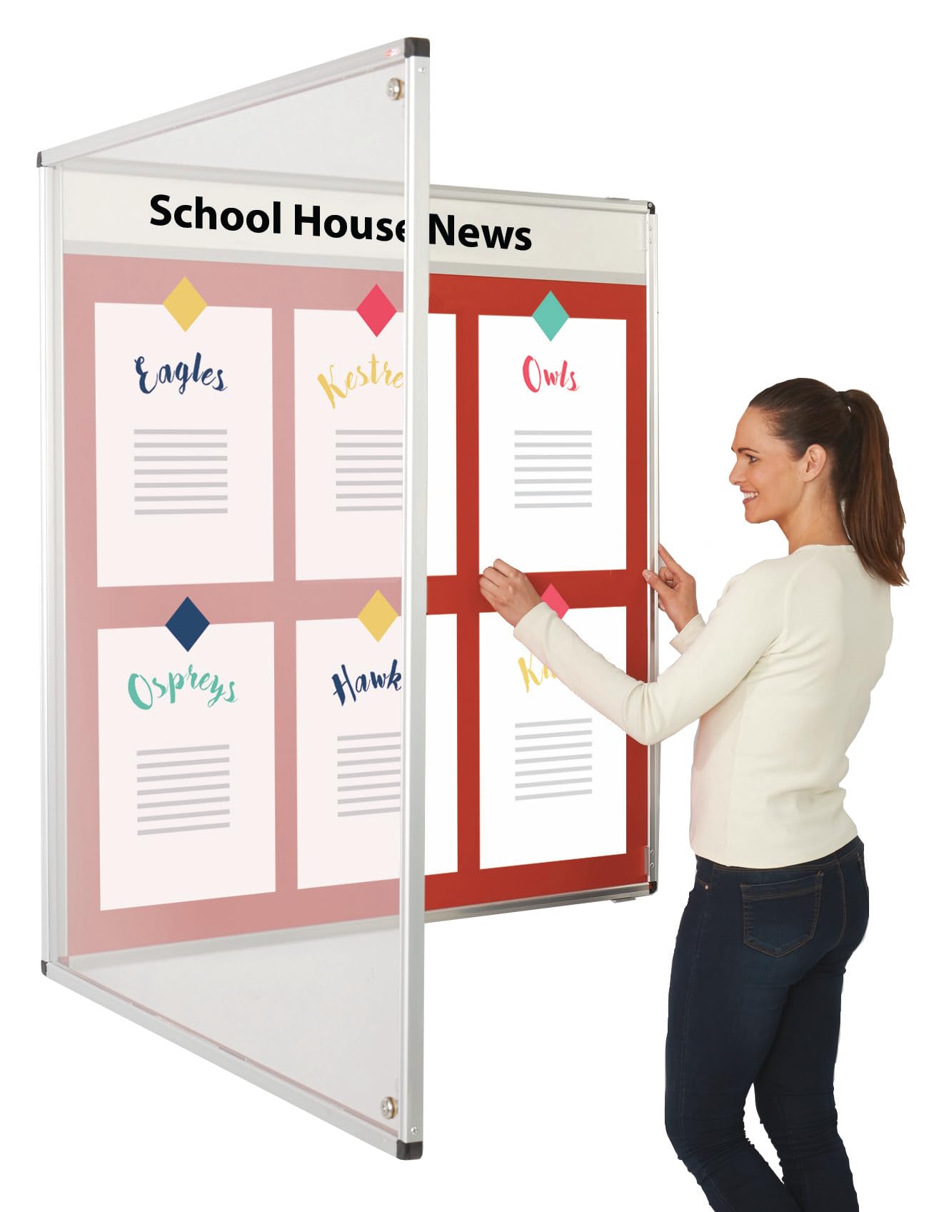 Wonderwall Tamperproof Lockable Noticeboard with a Header | Themeboard – Wall Mounted Display Board – ((H) 900 x (W) 600mm, Violet Felt) - Ideal for Office, School
