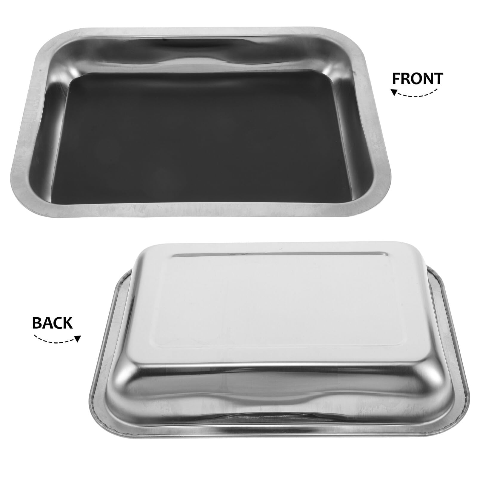 Vassoio Anatomico in Acciaio Inox 304 A4 26X19X4 CM Rivestimento in Cera Set 2 Pezzi per Dissezione da Laboratorio Attrezzatura Didattica Sicura e Stabile per Biologia e