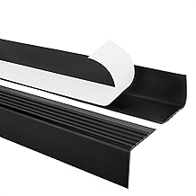 Quest Treppenkantenprofil Selbstklebend PVC Kunststoff Treppen-Kantenschutz 50x42mm, schwarz, 110cm