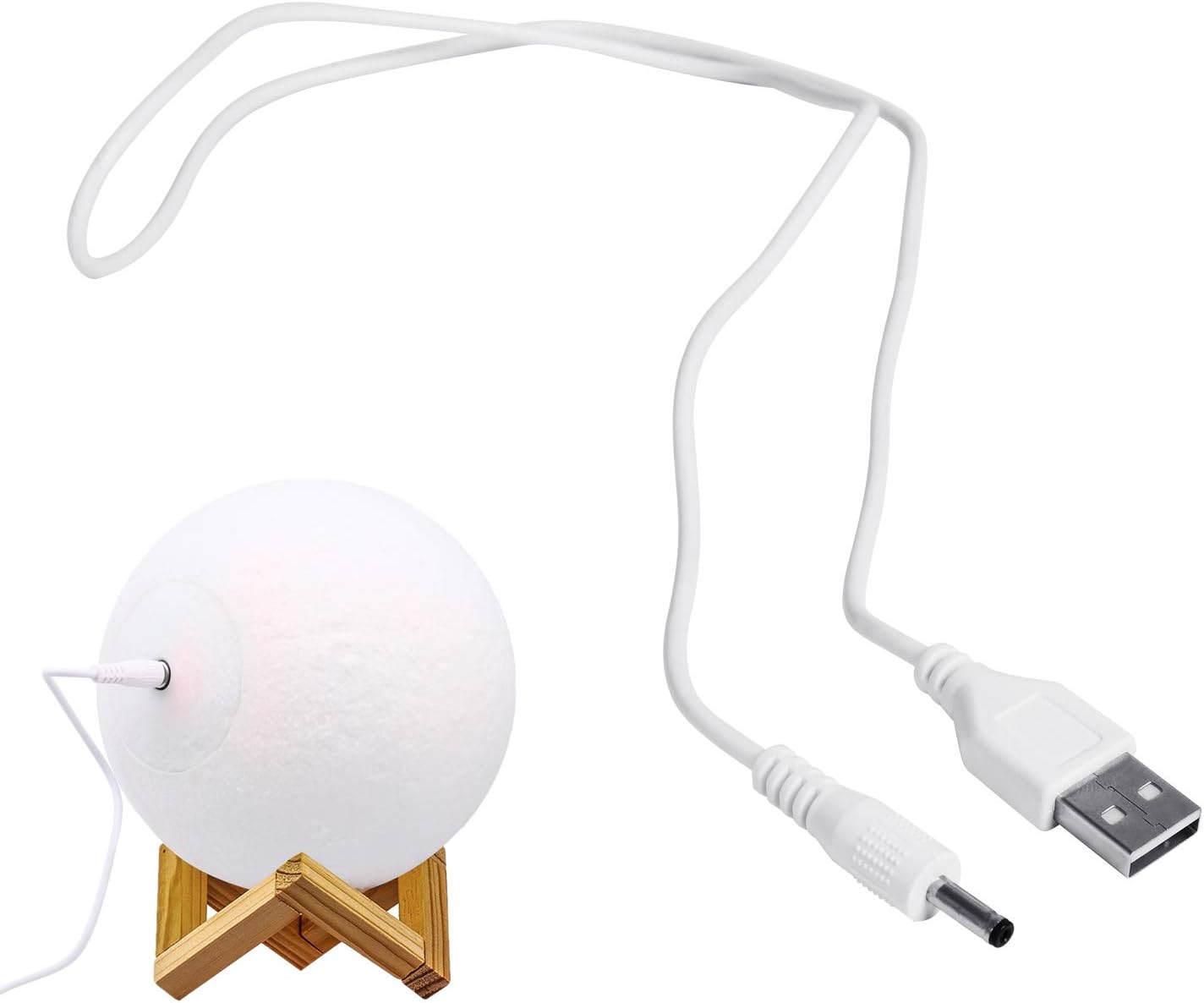 DC Charging Cord for LOGROTATE 4.7 inch Moon Lamp, Round Port