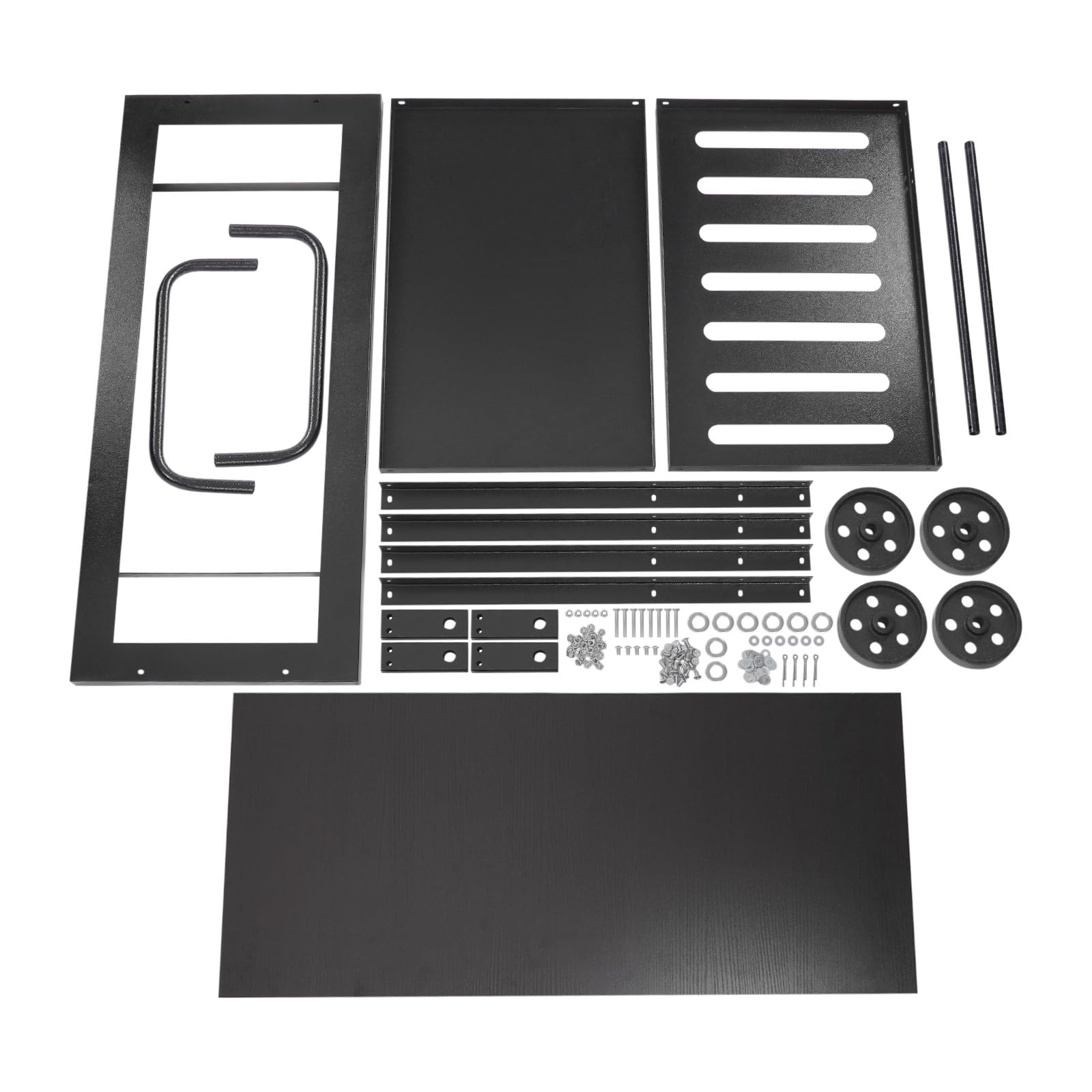 Carrello da servizio con ruote in acciaio al carbonio, carrello da cucina a 3 ripiani, 92 x 40 x 78 cm, carrello da portata fino a 60 kg, per sala da pranzo, ristoranti (nero)