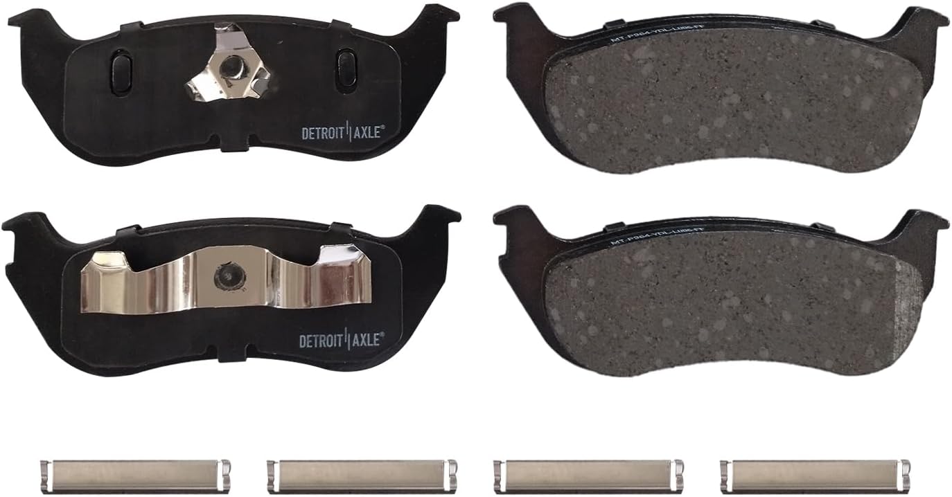 Detroit Axle - Rear Brake Pads for 2003 Jeep TJ Wrangler Ceramic Brake Pads w/Hardware Replacement [Models with Rear Disc]