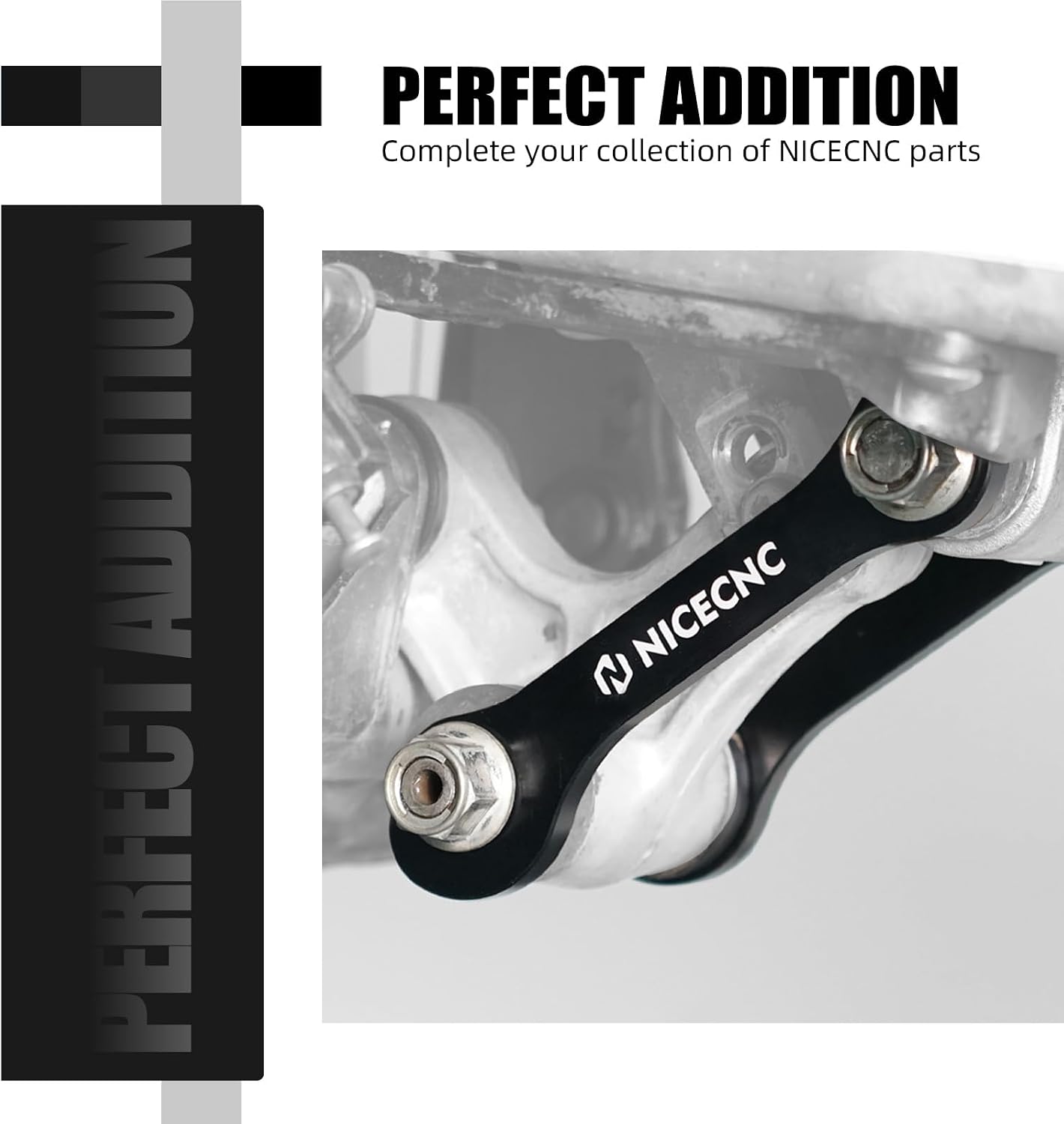 NICECNC Black 1" Lowering Links Aluminum CNC Compatible with Suzuki DR650S 1996-2024, DR650SE 1996-2024, Replacement for 62641-32E00