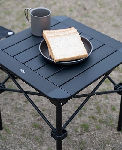 Miniatura 8 de iClimb 2 sillas ultraligeras compactas de pies grandes antihundimiento y 1 paquete de mesa cuadrada plegable ligera y estable, para adultos,