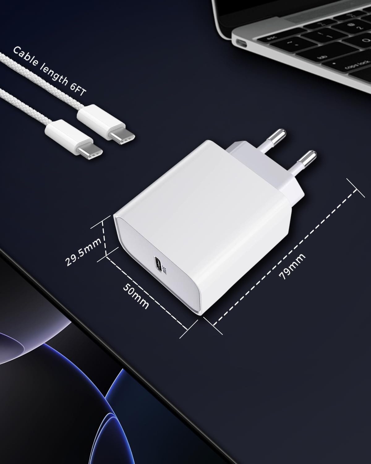 Caricatore di ricarica rapida per iPhone 16/16 Pro/16 Pro Max/16 Plus/15/15 Pro/15Pro Max/15 Plus/iPad Pro/iPad Air, 30W USB C,Adattatore di alimentazione con cavo da 6FT Caricatore di ricarica rapida per iPhone 16/16 Pro/16 Pro Max/16 Plus/15/15 Pro/15Pro Max/15 Plus/iPad Pro/iPad Air, 30W USB C,Adattatore di alimentazione con cavo da 6FT