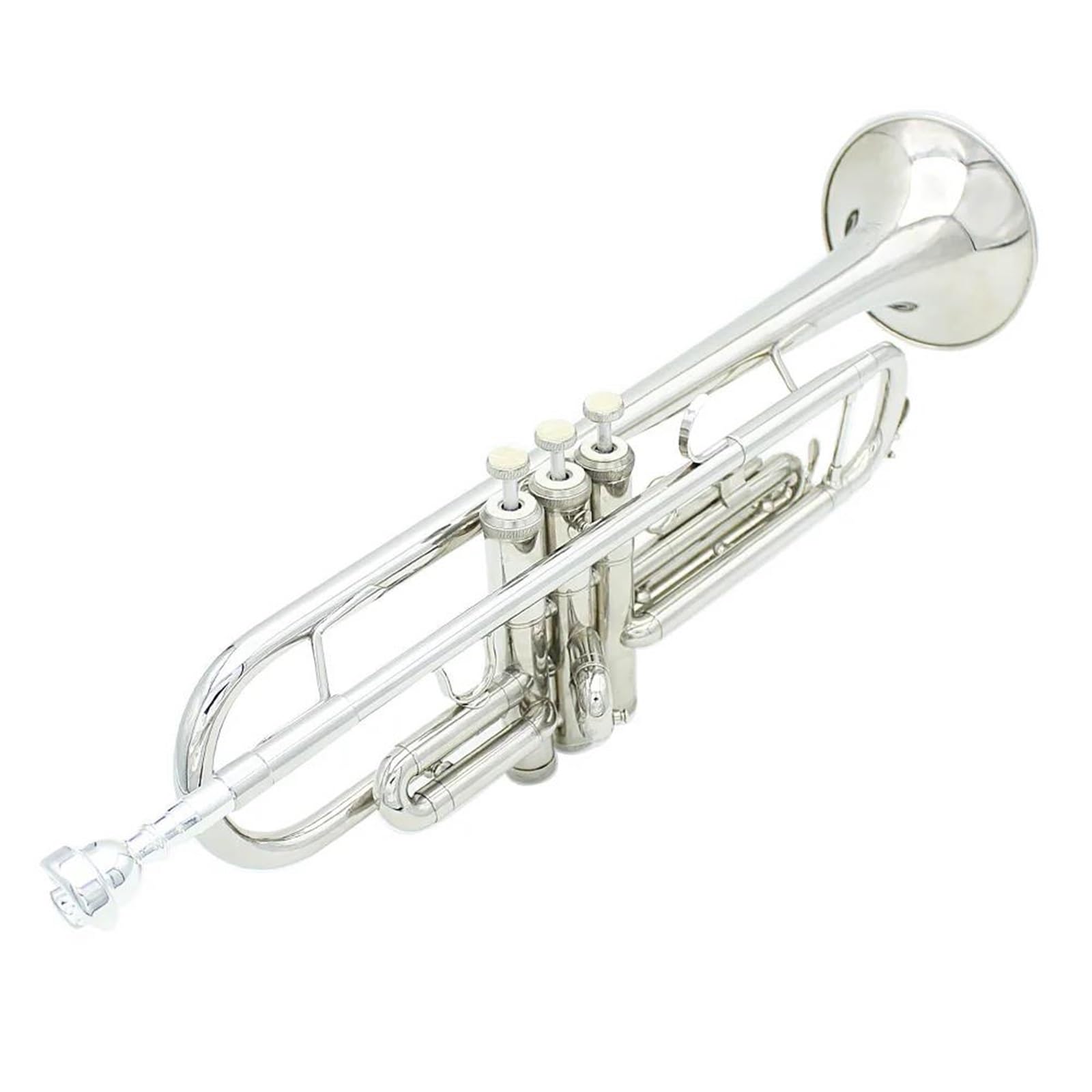 Tromba Strumento A Tromba In Si Bemolle Corpo In Tubo Di Ottone Tromba In Argento Con Accessori In Tessuto Per La Pulizia Adatto Per Principianti E Adulti