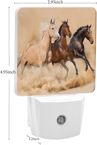 Miniatura 2 de Luces nocturnas de caballos enchufables en la pared para niños, sensor automático del atardecer al amanecer, luces nocturnas LED para decoración de