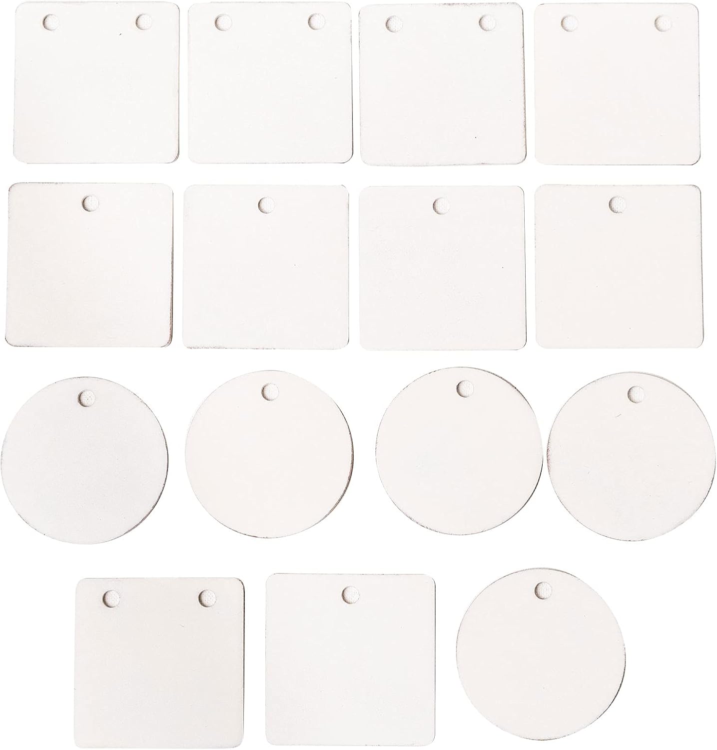 IVEI DIY Wood Sheet Craft - MDF Cutouts Pendants with Primer - Plain MDF Blanks Pendant Cutouts - Set of 15 for Painting Wooden Sheet Craft, Decoupage, Resin Art Work & Decoration
