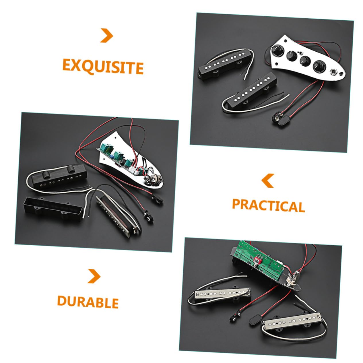 Abaodam Set di Pickup per Basso a 5 Corde Jb, Parti in Ferro Argentate, Pronto All’uso, Facile da Installare per Accessori Basso Elettrico