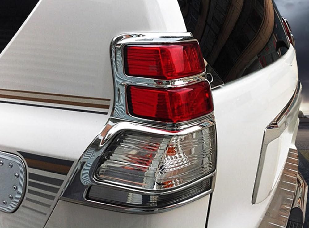 compatible with Car Accessories Fit for Toyota Land Cruiser Prado FJ150 2010-2013 ABS（Chrome） Exterior Rear Tail lampshade Cover Trim 4PCS Set