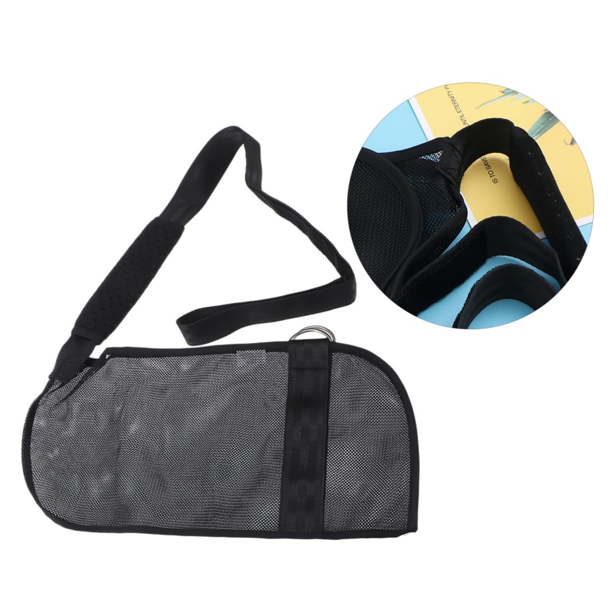 Mesh Breathable Arm Sling Adjustable Immobilizer for Broken Arm Support Lightweight Reversible Design Shoulder Sling Black