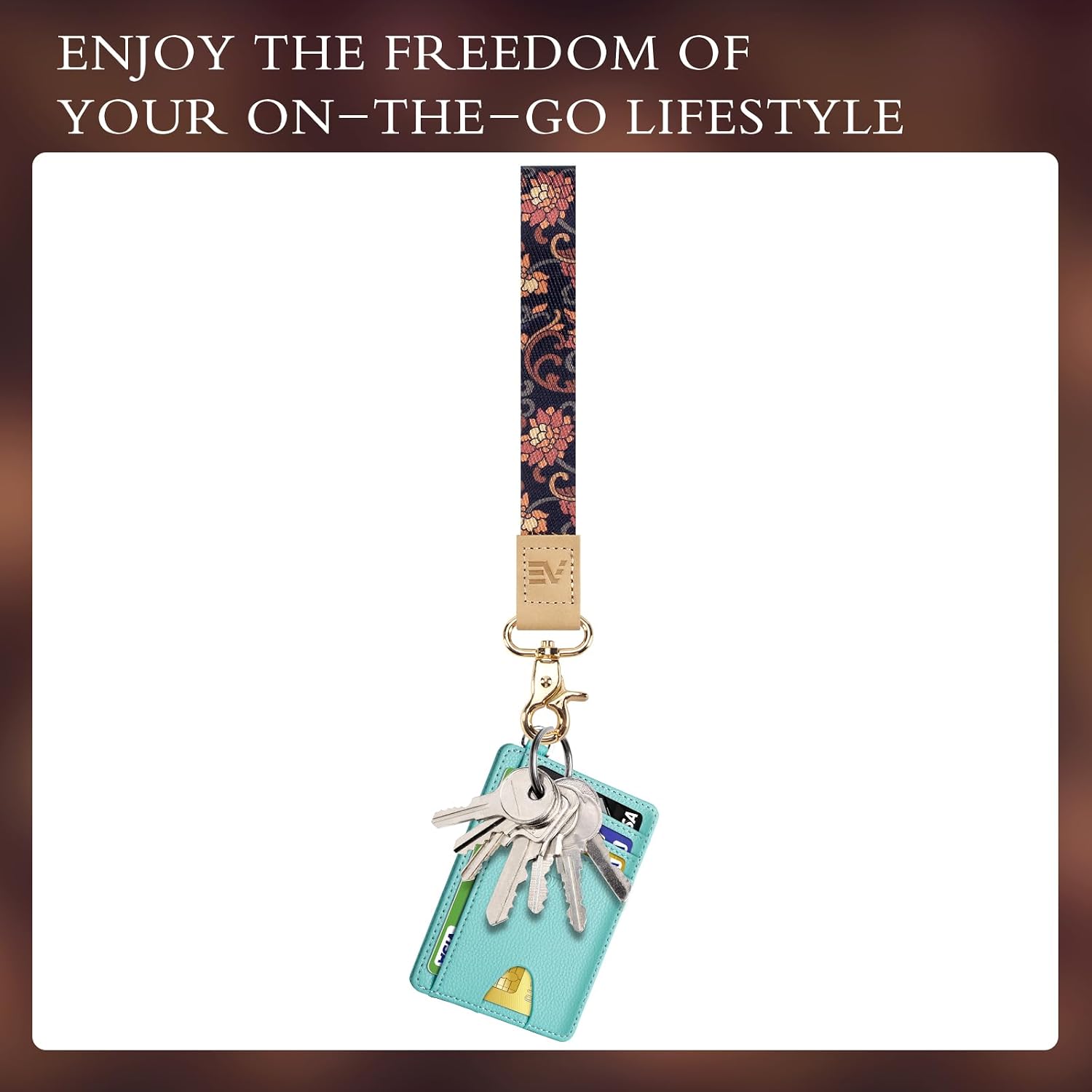 Keychain Lanyard for Keys, Wristlet Key Chain for Women, Key Holder Lanyards with 2 keyrings