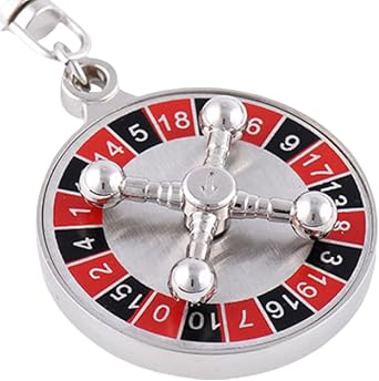 Rotatable Metal Keychain Pendant Creative Hanging Keyring Accessory with Mini Roulette Design Decorative Bag Embellishment for Bookmarks and USB Flash Drives for Everyday Use