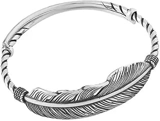 Bracelet élégant en Argent 925 avec Plumes et Style rétro