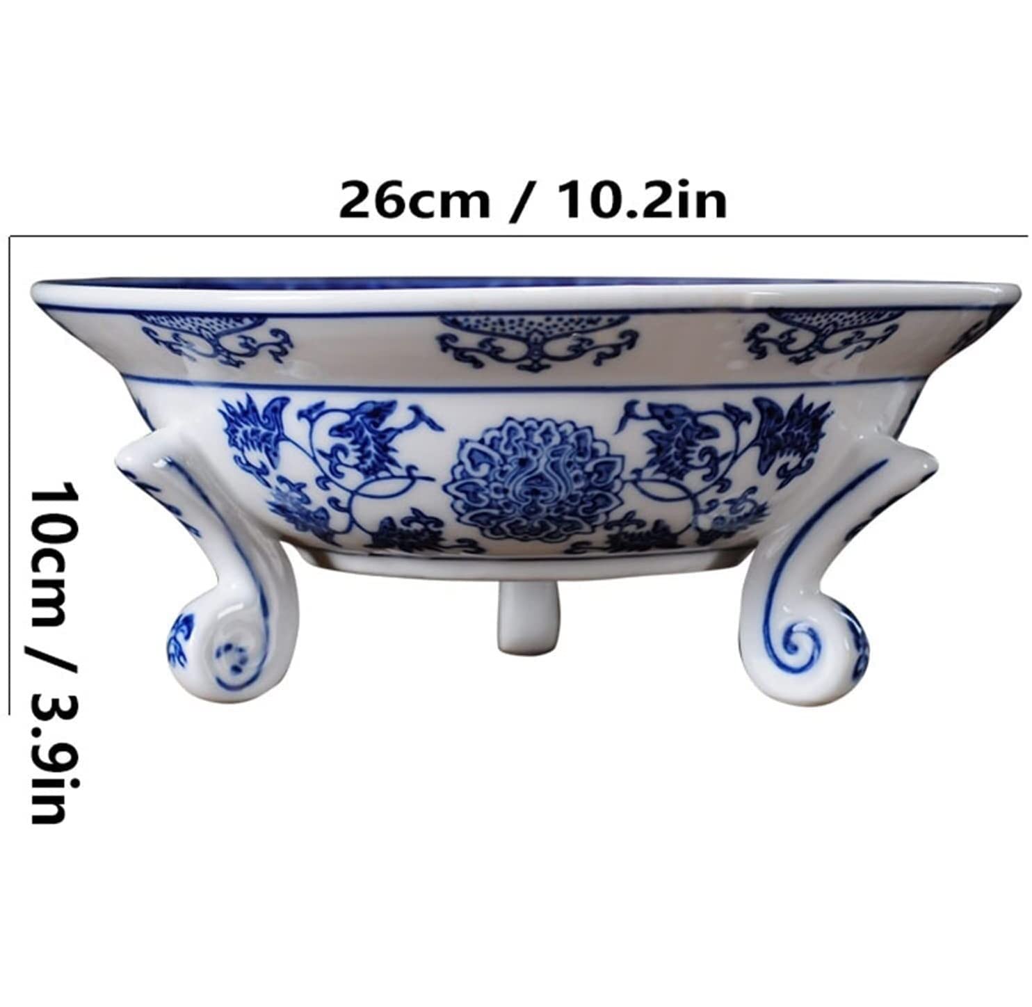 Patera na Owoce Miska na Owoce Kosz na Owoce Okrągły Ceramiczny Talerz Na Owoce W Stylu Chińskim Retro Porcelana Naczynie Na Owoce Miska Na Cukierki Dekoracyjna Stojak na Owoce Koszyk Na Owoce (Color