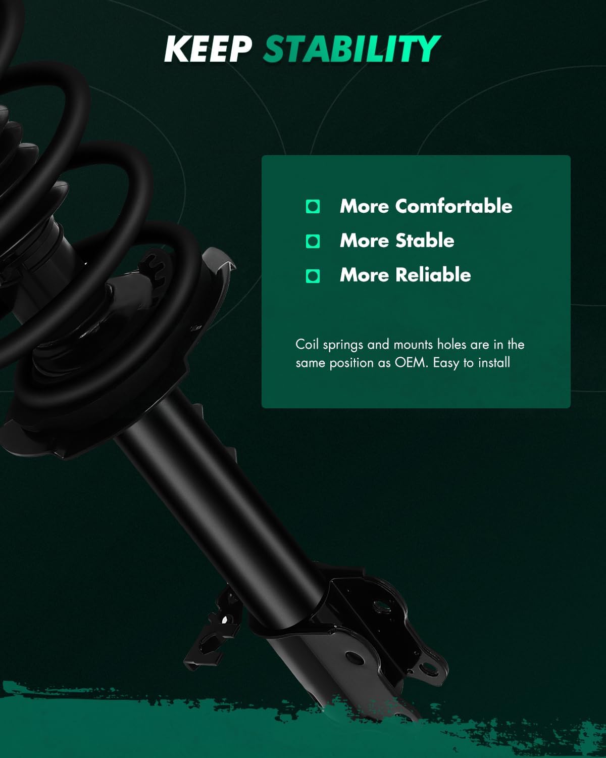 Scitoo Quick Install Ready Strut Assemblies fit 2001-2012 for Ford Escape,2001-2006 for Mazda Tribute,2008-2011 for Mazda Tribute,2005-2011 for Mercury Mariner (Front Pair)