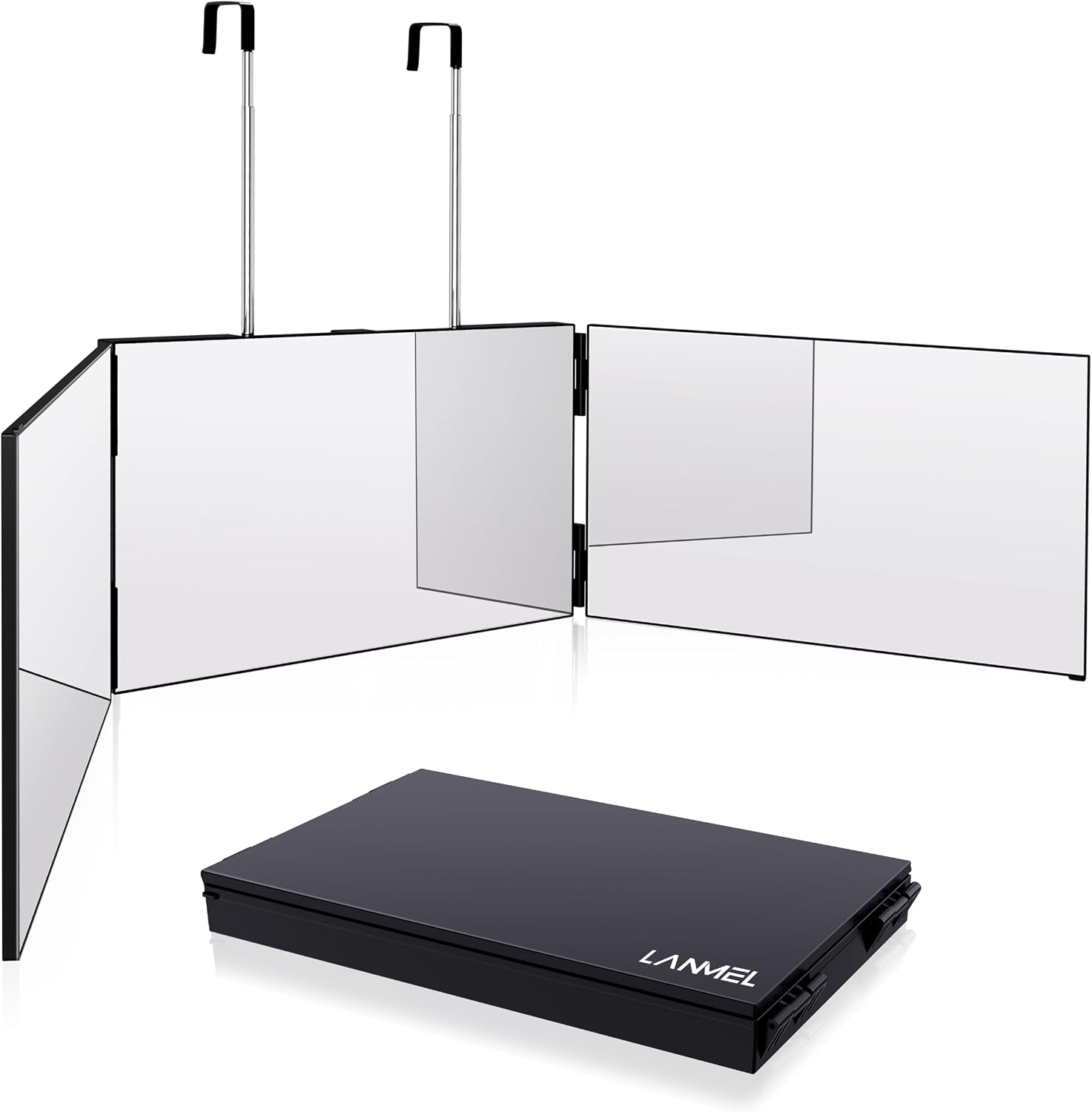 LANMEL 3 Way Mirror 360 Trifold Self Hair Cutting Braiding Mirror